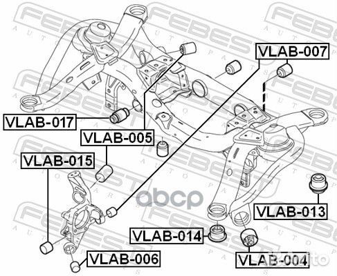 Сайлентблок задн цапфы vlab-015 vlab-015 Febest