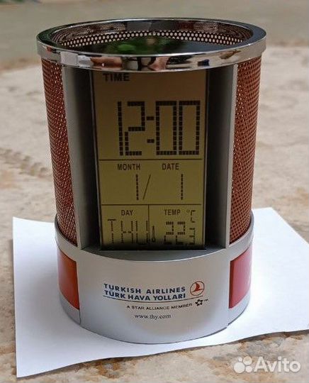 Органайзер для канцелярии настольный с часами