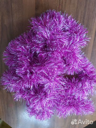 Новогодняя мишура гирлянда бусы