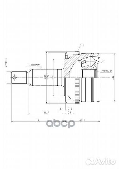 ШРУС наружный GIK04064 mitsubishi L200 06- GAN