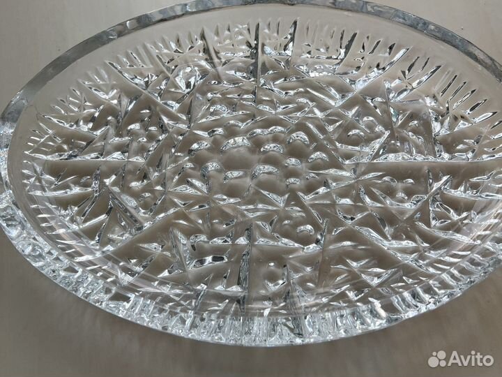 Хрустальная менажница, в отличном состоянии