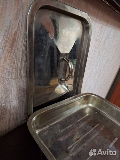 Кастрюля, поддон, жаровня из нержавейки с крышкой