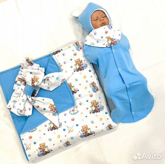 Конверт, комплект на выписку для мальчика