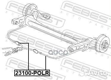 Трос ручного тормоза 23100polr Febest
