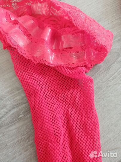 Чулки сетка красные