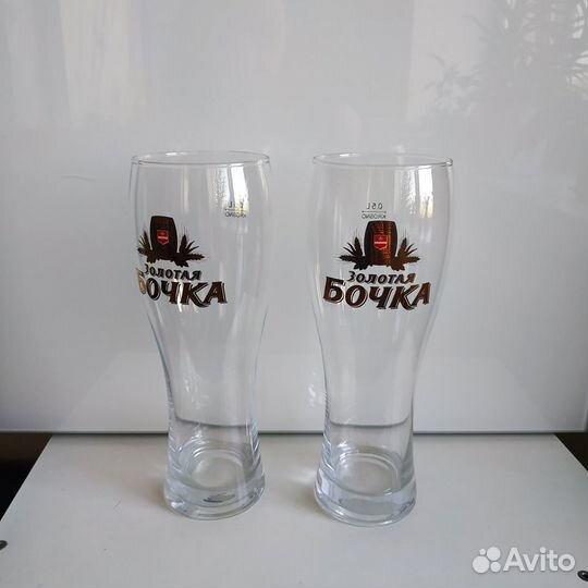 Пивные бокалы 2* 0,5л Золотая бочка