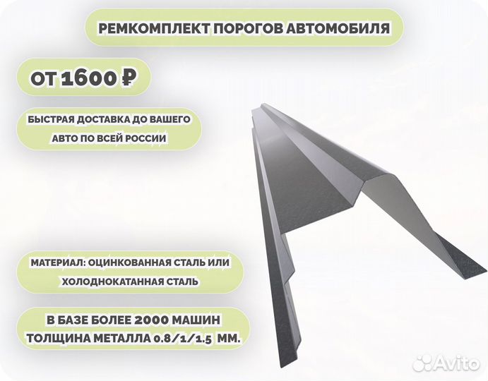 Порог ремонтный на любое авто (ремкомплект)