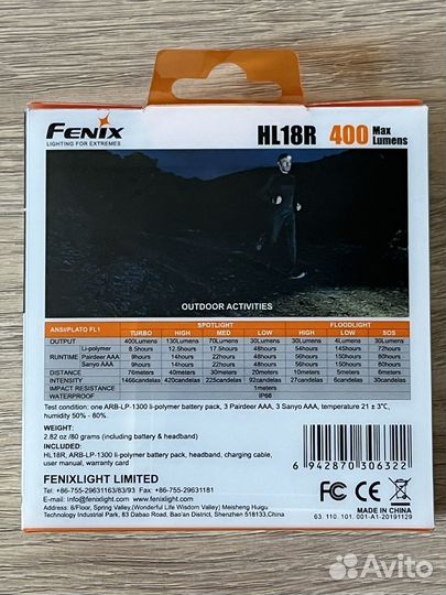 Налобный фонарь Fenix hl18r