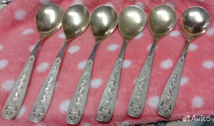 Набор чайных десертных ложек Мельхиор СССР