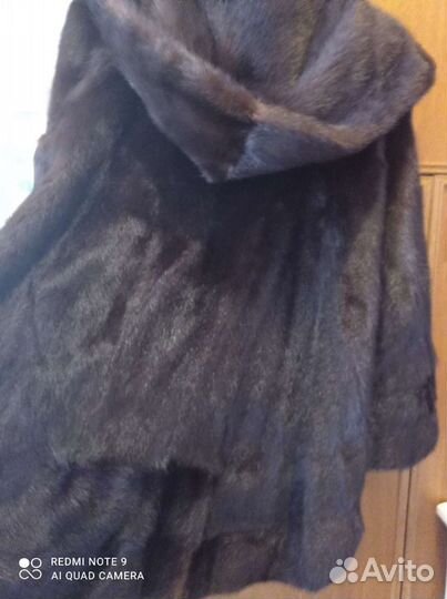 Шуба норковая с капюшоном 48 50