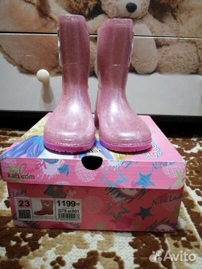 Сапоги резиновые для девочки 23 размер