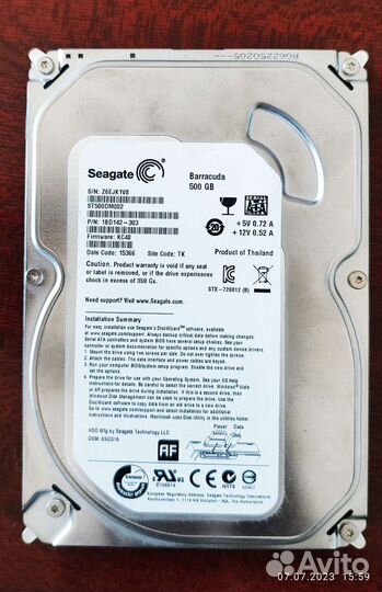 Жесткий диск hdd seagate 500 Gb RPM-7200