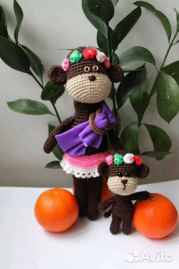 Обезьянки, вязаные игрушки (ручная работа)