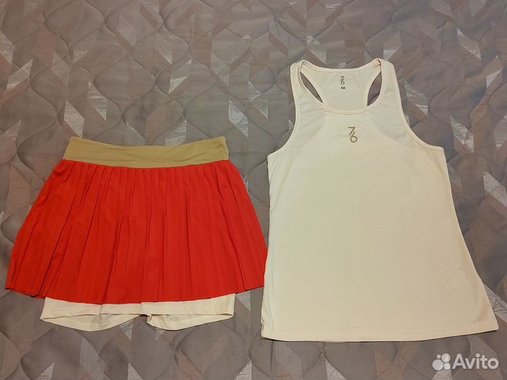 Костюм для тенниса, юбка шорты и майка, seven six
