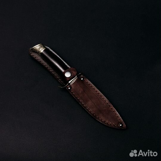 Нож Финка Морская - дамасская сталь, граб