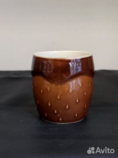 Стакан керамический 250 мл коричневый 8 см
