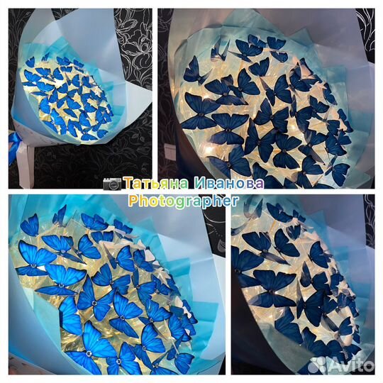 Светящийся букет из бабочек