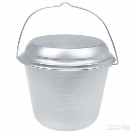 Котелок с крышкой, 9 л, конический, травленный, цв