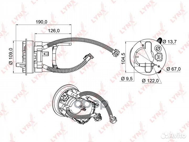 Фильтр топливный 0,463 LF951M lynxauto