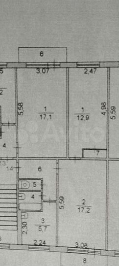 2-к. квартира, 43,6 м², 5/5 эт.