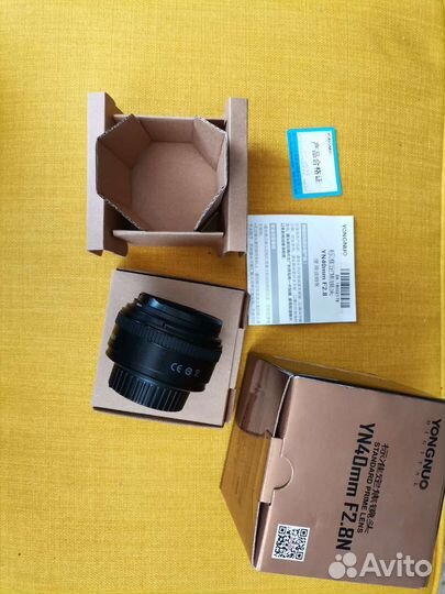 Объектив yn40mm f2.8 новый
