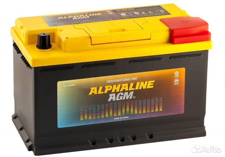 Аккумулятор Alphaline AGM SA 58020 80R обр. пол. 8