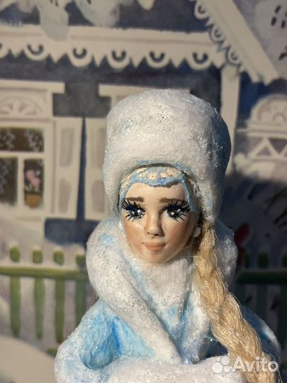 Снегурочка елочные игрушки из ваты