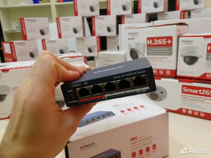 PRO коммутатор 4-кан SWT-1105P HiWatch 1-4 порта