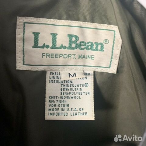 Бомбер кожаный l l bean made in usa M