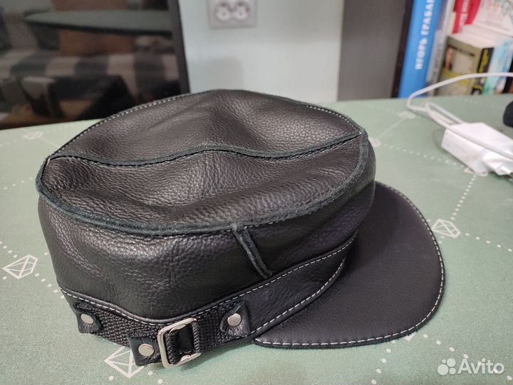 Кепка мужская кожаная - конфедератка