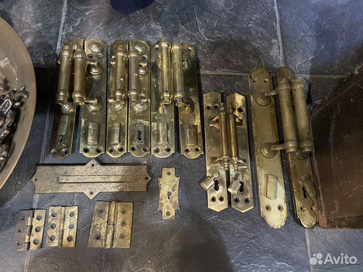 Ручки дверные старинные, бронза, царская Россия