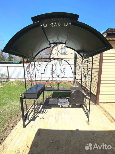 Мангал с печью под казан