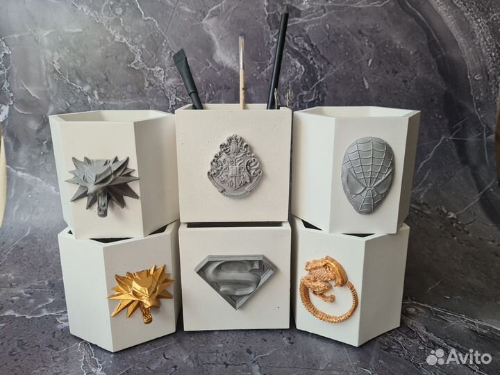 Кашпо-Органайзер из бетона Witcher,Alien,Spider