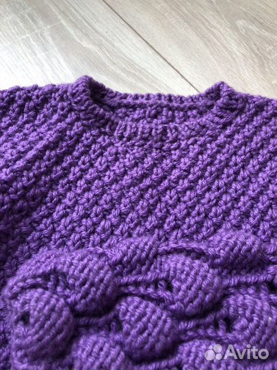 Свитер ручной работы меринос 42