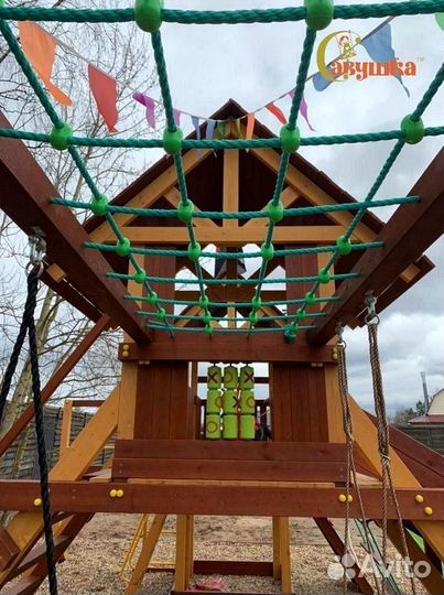 Детские площадки домики горка качели