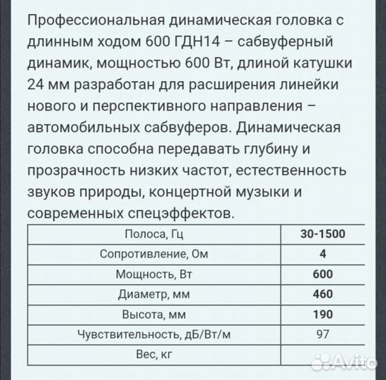 500 гдн профессиональный динамик