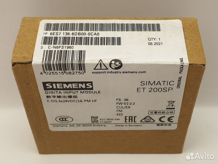 6ES7136-6DB00-0CA0 Мод. дискретных выводов ET200SP
