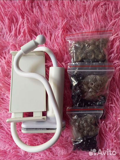 Штатив для телефона гибкий + глазки для кукол