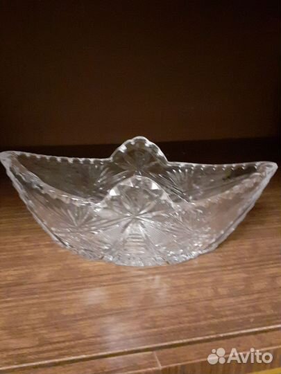 Салатник -ладья хрустальный из СССР