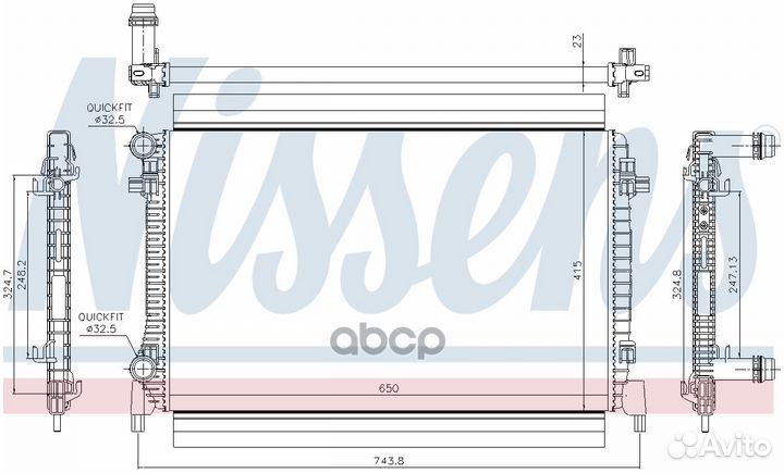 Радиатор охлаждения двигателя 65327 Nissens