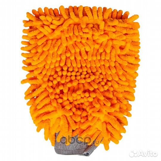 Варежка-шиншилла оранжевый ворс для мытья авто
