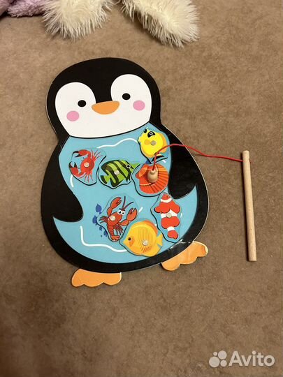 Магнитная рыбалка с удочкой пингвин для малыша