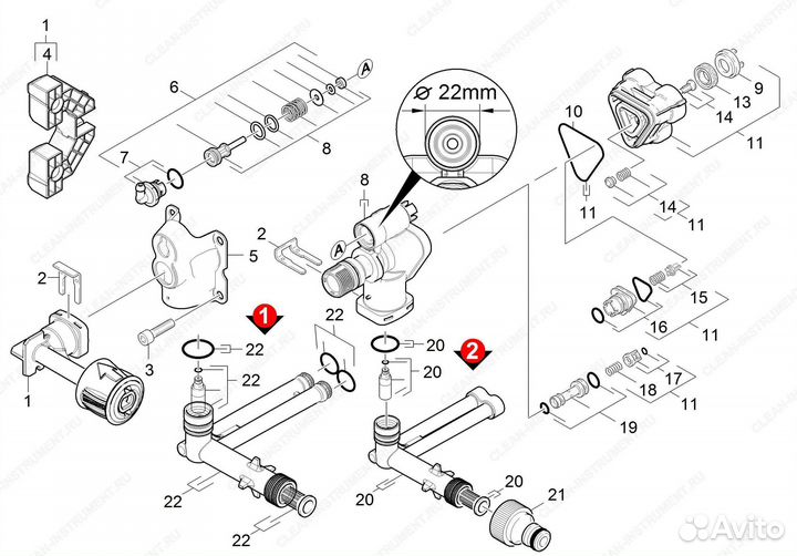 Детали для крышки помпы karcher k4 full Control