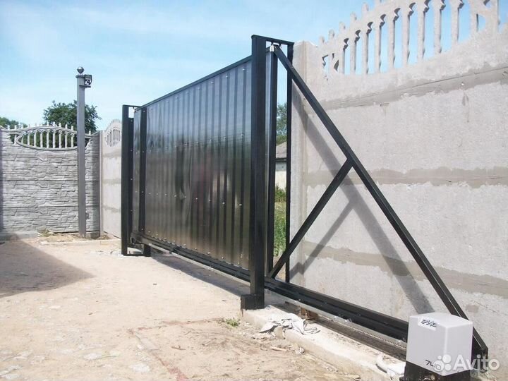 Откатные ворота под ключ с доставкой и установкой