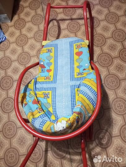 Детские санки с ручкой спереди и сзади