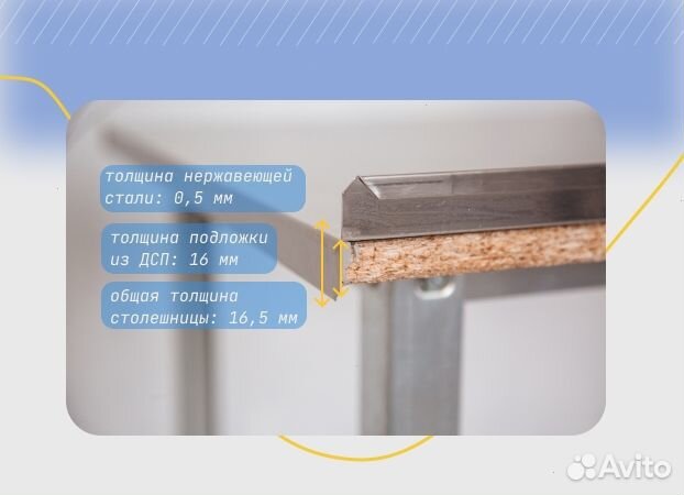 Стол производственный 80х70