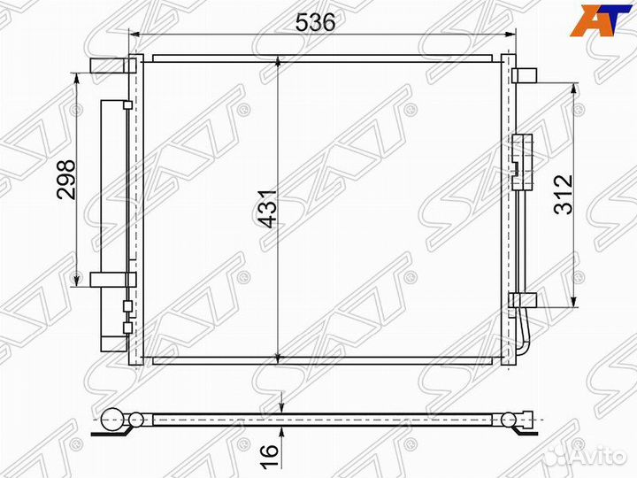 Радиатор кондиционера Hyundai Santa Fe 3