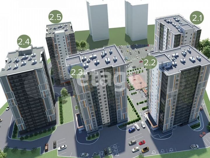 2-к. квартира, 61 м², 5/17 эт.