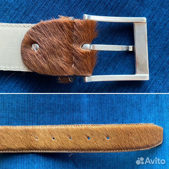 Ремень Baxter, Italy, из меха пони(или коровы)