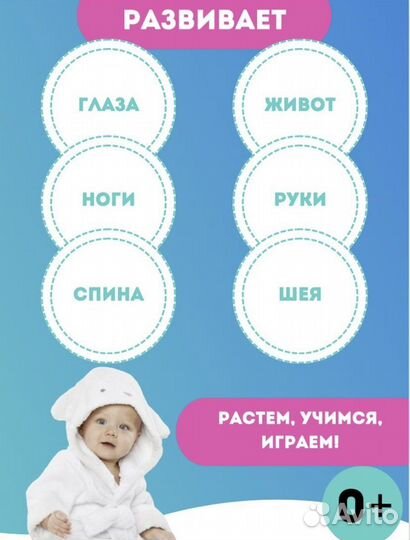 Детский развивающий водный коврик Акваковрик